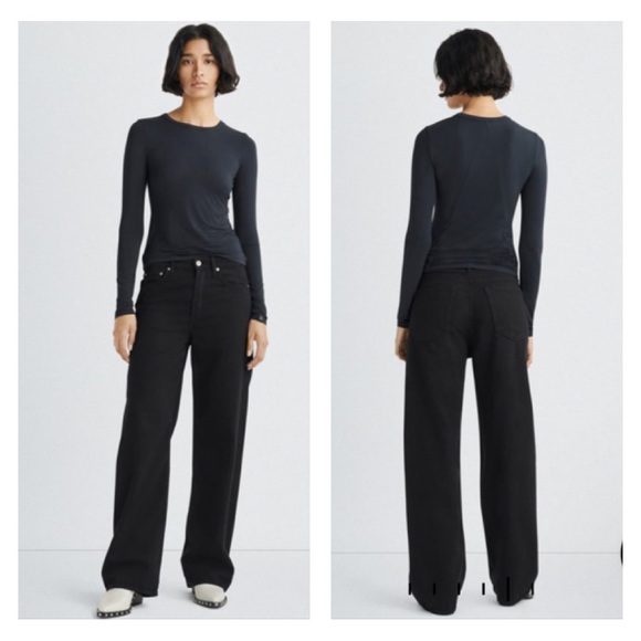 Rag & Bone Luca Long Sleeve Tee In Black Size SP - Picture 4 of 11